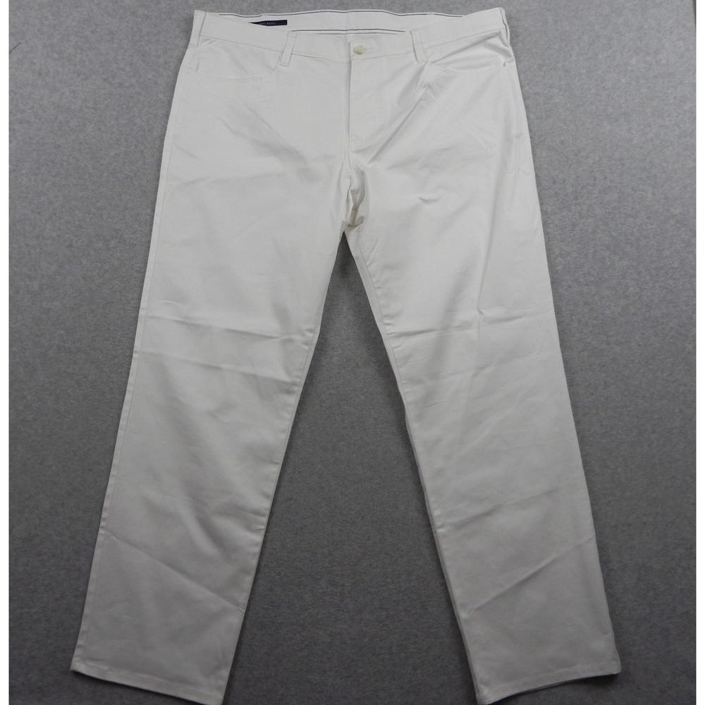 Perry Ellis Pants Mens 40x32 Straight Leg Casual Stretch Flex 5-Pocket White